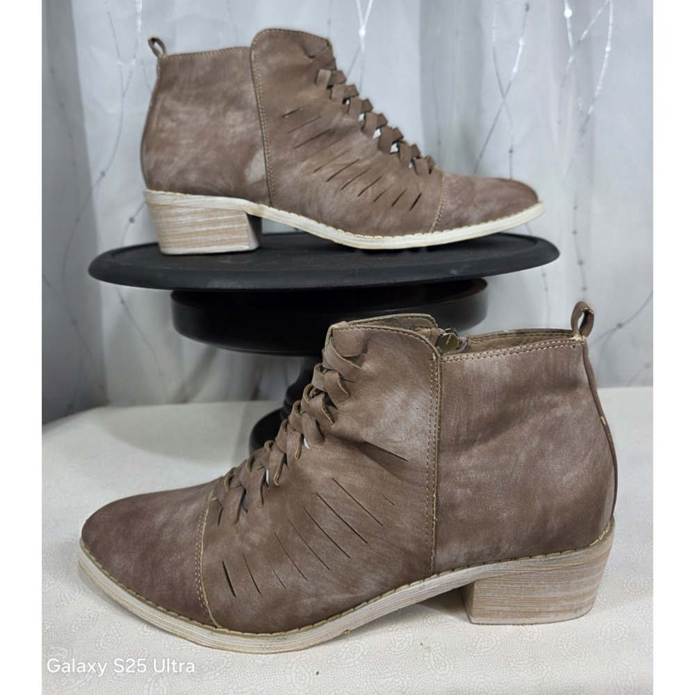 Mi.iM Ostara Braided Ankle Boot Brown 8.5 Western Coastal Cowgirl Concert zzz